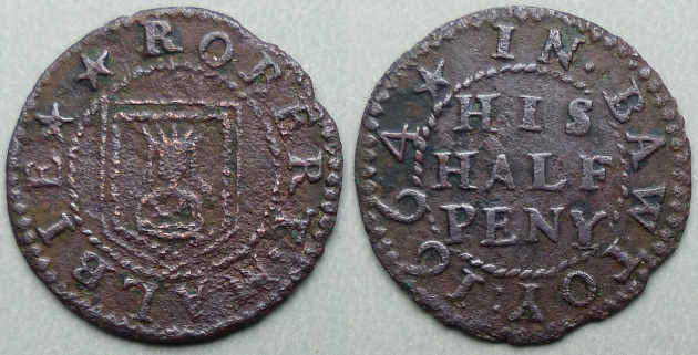 Bawtry, Robert Malbie 1664 halfpenny token